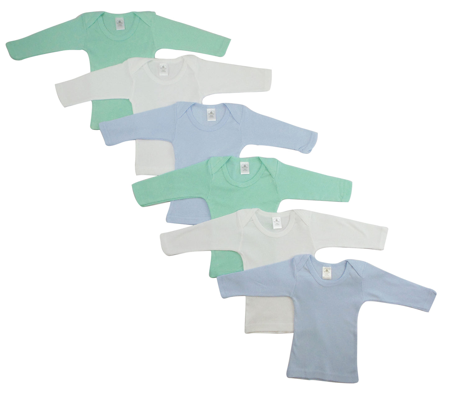 Boys Pastel Variety Long Sleeve Lap T-shirts 6 Pack 051_051